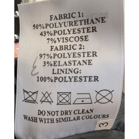 Azalea Wang Black Baddie Silver Studded Cropped Moto Boho Faux Leather Jacket M - Picture 9 of 9